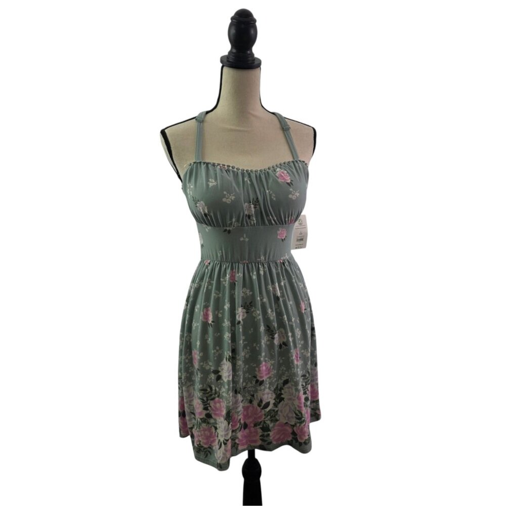 No Boundaries Sweetheart Border Floral Print Lace Racerback Dress – Size Small
